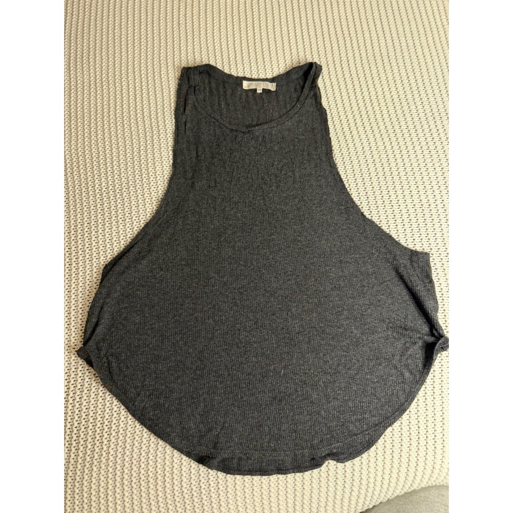 Joah Brown Charcoal Grey Ribbed Muscle Tank Top S/M Made in USA